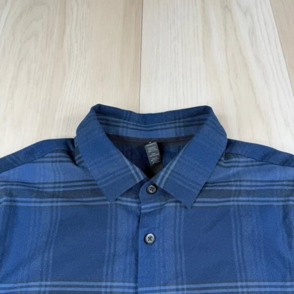 Lululemon Masons Peak Flannel Shirt Mens S Small Blue Long Sleeve Button Up - Picture 2 of 11